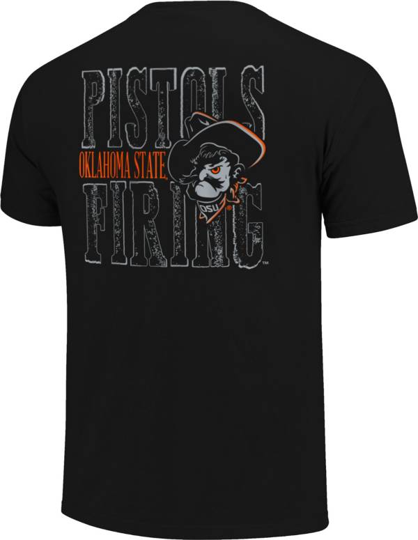 Image One Oklahoma State Cowboys Black Mascot & Phrase Distressed T-Shirt