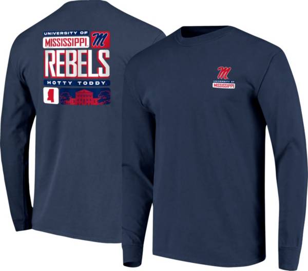 Image One Men's Ole Miss Rebels Navy Hyperlocal Long Sleeve T-Shirt