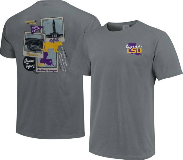 Image One Men's LSU Tigers Grey Campus Polaroids T-Shirt
