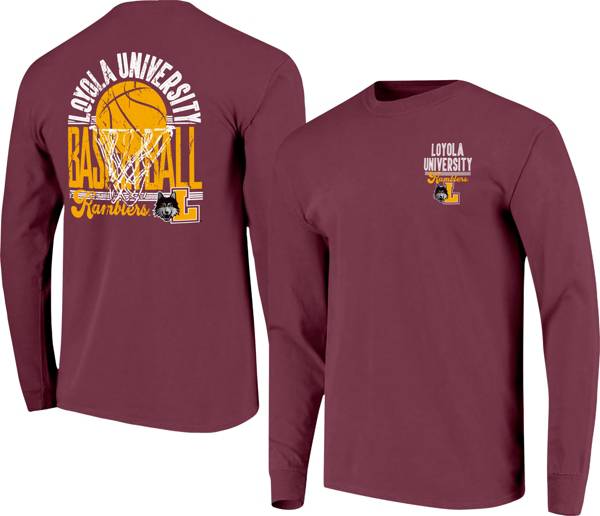 Image One Men's Loyola Chicago Ramblers Maroon Basketball Long Sleeve T-Shirt