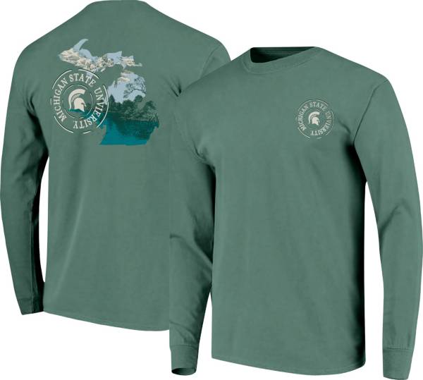 Image One Men's Michigan State Spartans Green Hyperlocal Long Sleeve T-Shirt