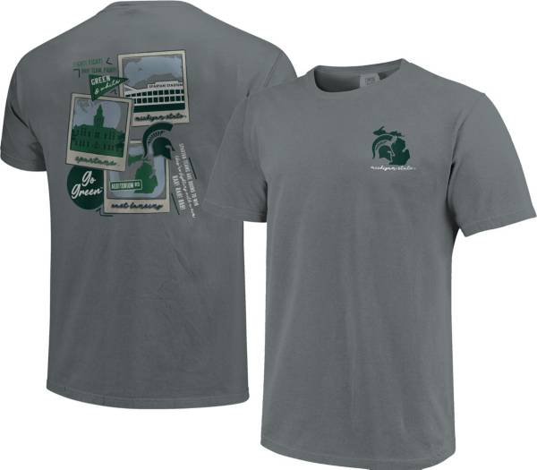 Image One Men's Michigan State Spartans Grey Campus Polaroids T-Shirt