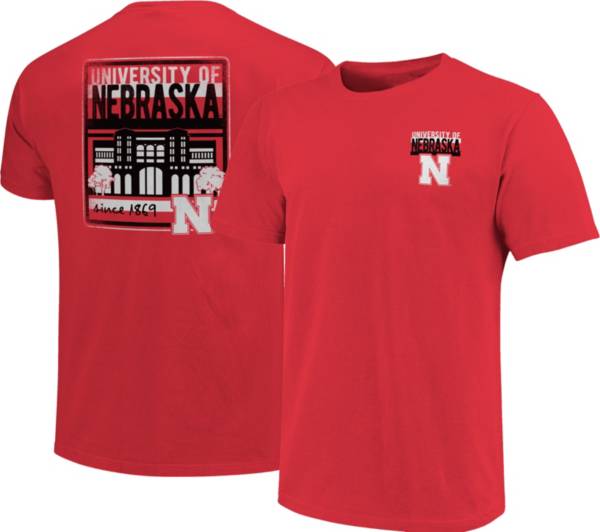 Image One Men's Nebraska Cornhuskers Scarlet Campus Buildings T-Shirt