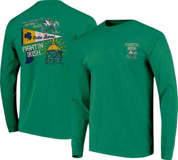 Image One Men's Notre Dame Fighting Irish Green Hyperlocal Long Sleeve T-Shirt