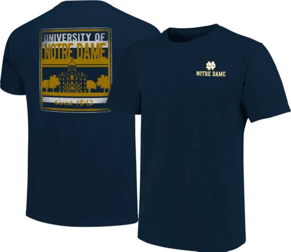 Image One Men's Notre Dame Fighting Irish Navy Campus Buildings T-Shirt