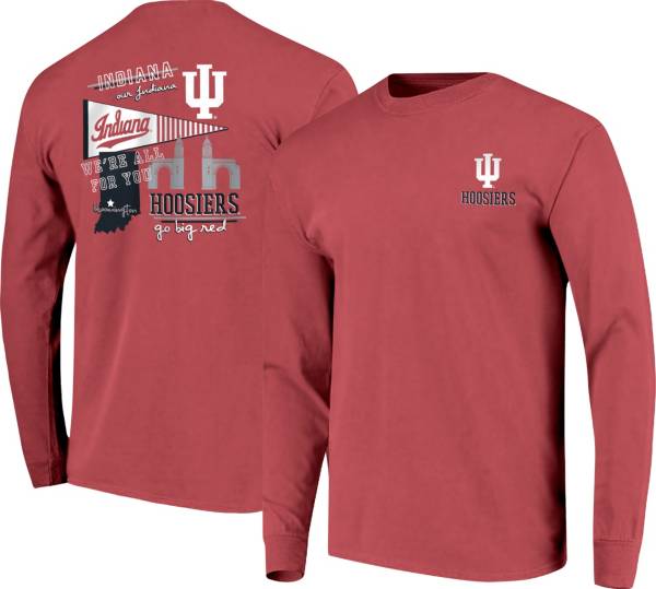 Image One Men's Indiana Hoosiers Crimson Hyperlocal Long Sleeve T-Shirt