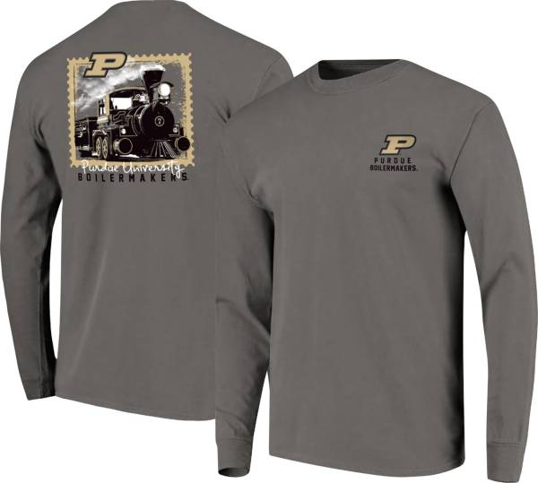 Image One Men's Purdue Boilermakers Grey Hyperlocal Long Sleeve T-Shirt