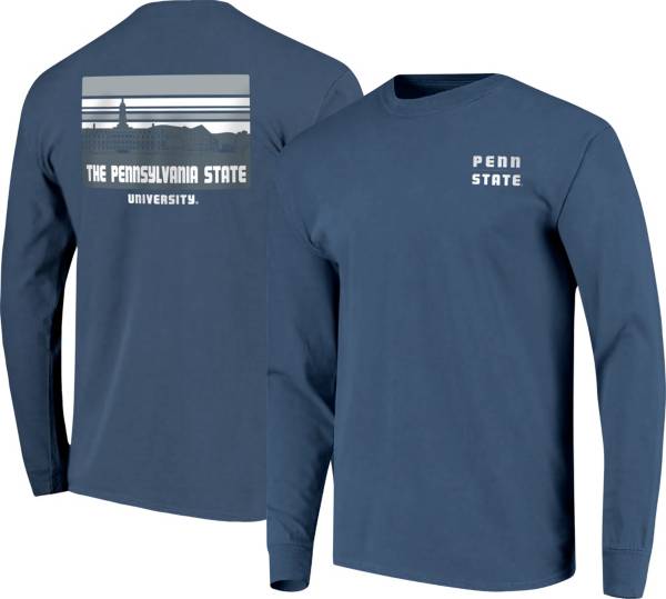 Image One Men's Penn State Nittany Lions Blue Campus Skyline Long Sleeve T-Shirt