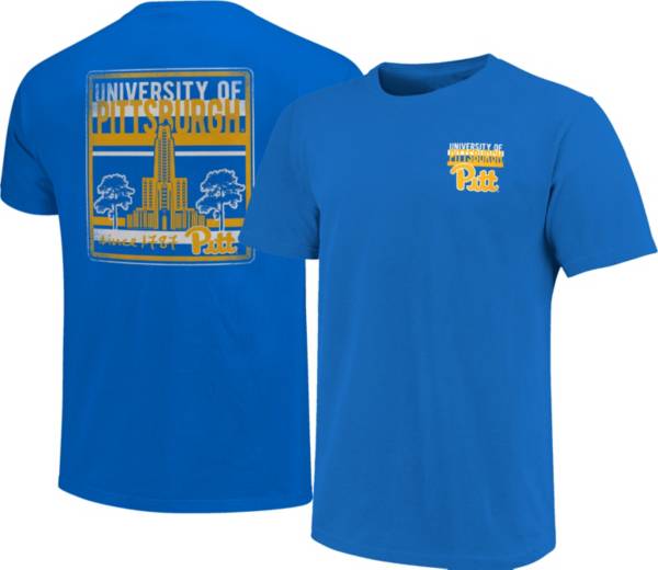 Image One Men's Pitt Panthers Blue Campus Buildings T-Shirt