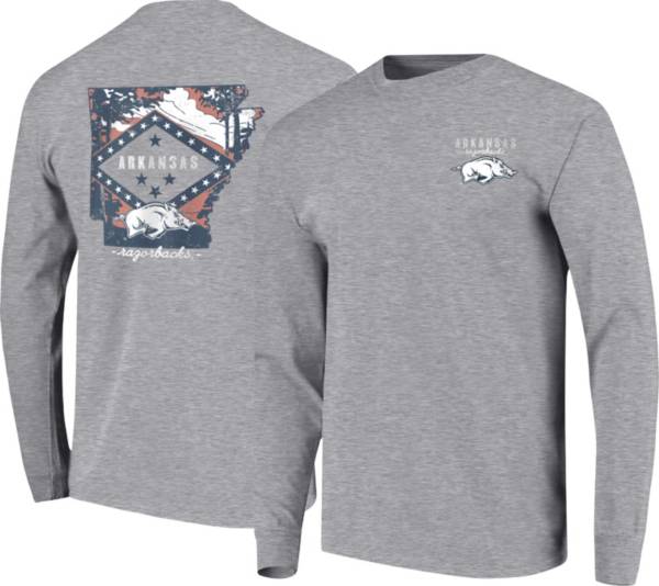 Image One Men's Arkansas Razorbacks Grey Hyperlocal Long Sleeve T-Shirt