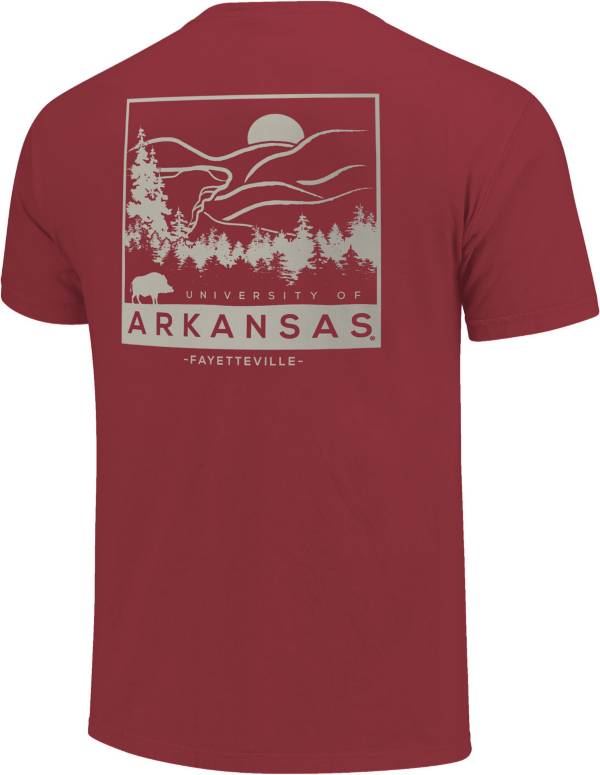 Image One Arkansas Razorbacks Cardinal Scene Sketch T-Shirt