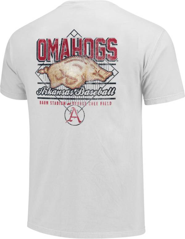 Image One Arkansas Razorbacks White Omahogs Plate T-Shirt