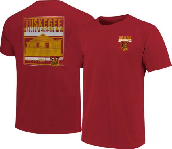 Image One Men's Tuskegee Golden Tigers Crimson Campus Buildings T-Shirt