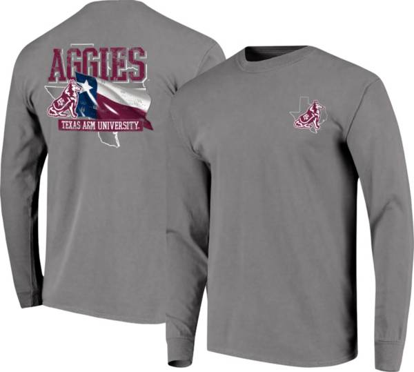 Image One Men's Texas A&M Aggies Grey Hyperlocal Long Sleeve T-Shirt