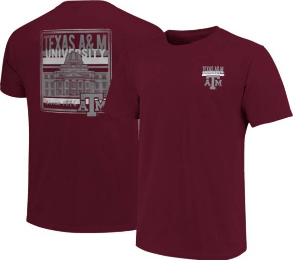 Image One Men's Texas A&M Aggies Maroon Campus Buildings T-Shirt