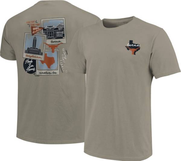 Image One Men's Texas Longhorns Grey Campus Polaroids T-Shirt