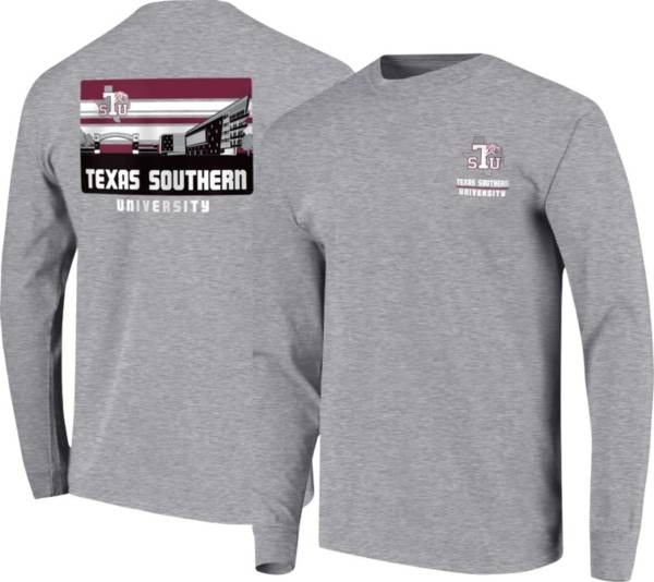 Image One Men's Texas Southern Tigers Grey Campus Skyline Long Sleeve T-Shirt