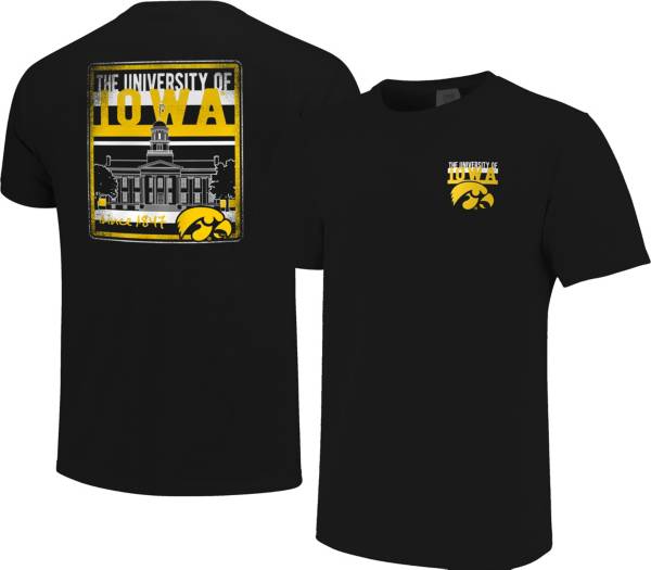 Image One Men's Iowa Hawkeyes Black Campus Buildings T-Shirt