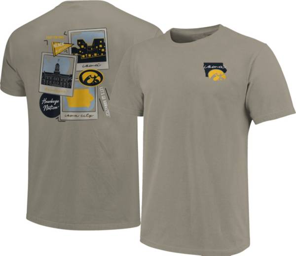 Image One Men's Iowa Hawkeyes Grey Campus Polaroids T-Shirt