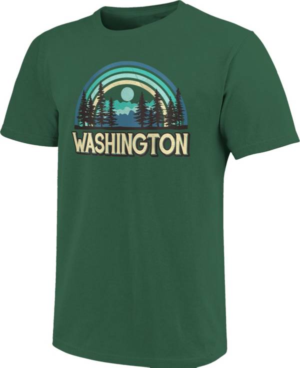 Image One Men's Washington Desert Rainbow Sunset Graphic T-Shirt