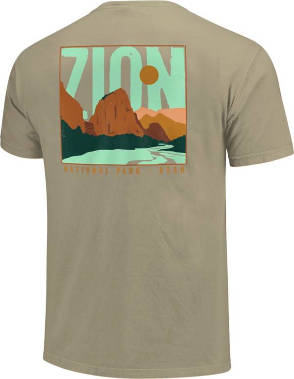 Image One Men's Background Type Zion Scene Graphic T-Shirt