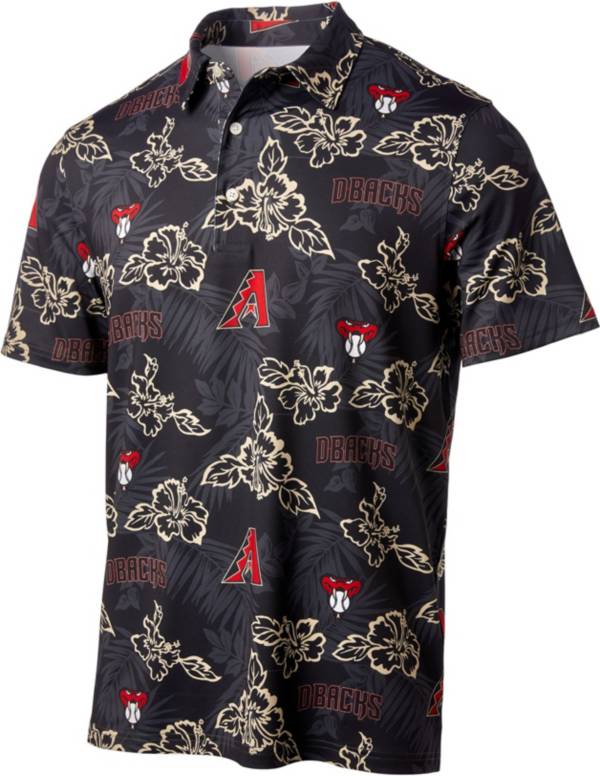 Reyn Spooner Men's Arizona Diamondbacks Black Aloha Performance Polo