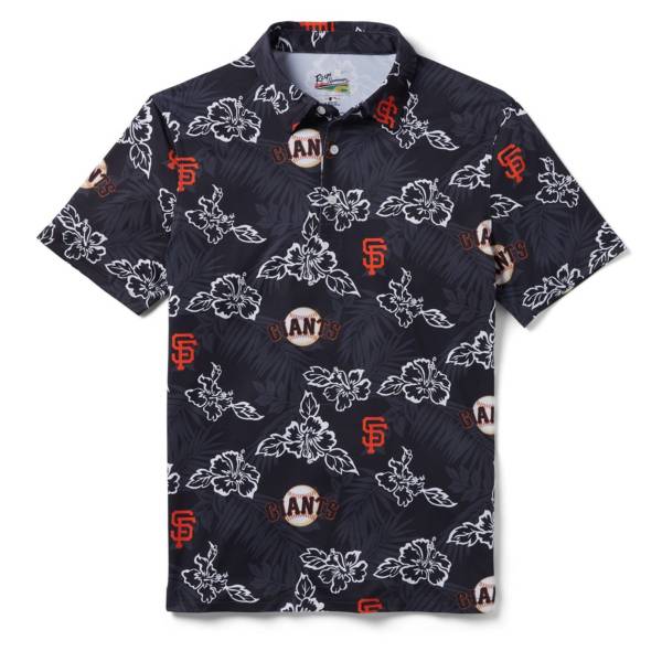 Reyn Spooner Men's San Francisco Giants Black Aloha Performance Polo
