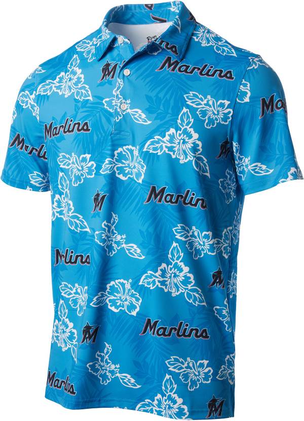 Reyn Spooner Men's Miami Marlins Turqoise Aloha Performance Polo