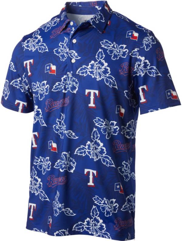 Reyn Spooner Men's Texas Rangers Navy Aloha Performance Polo