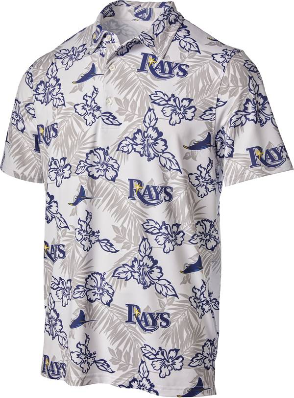 Reyn Spooner Men's Tampa Bay Rays White Aloha Performance Polo
