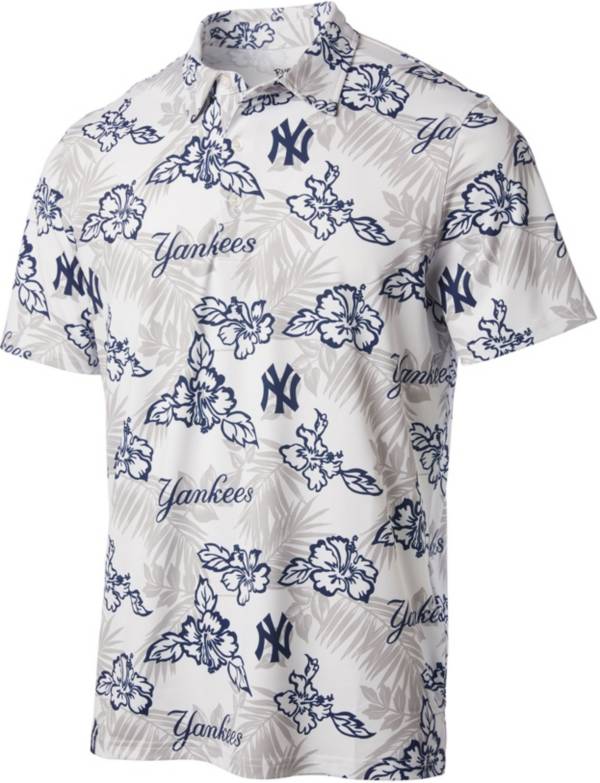 Reyn Spooner Men's New York Yankees White Aloha Performance Polo