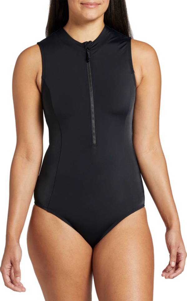 DSG Women's Fashion 1/4 Zip One Piece Swimsuit