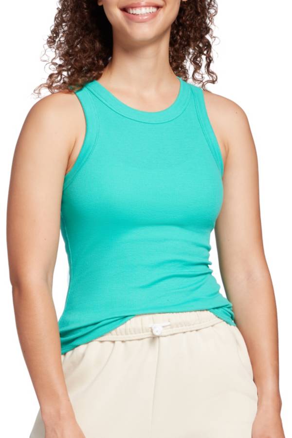 DSG Women's Rib High Neck Tank Top