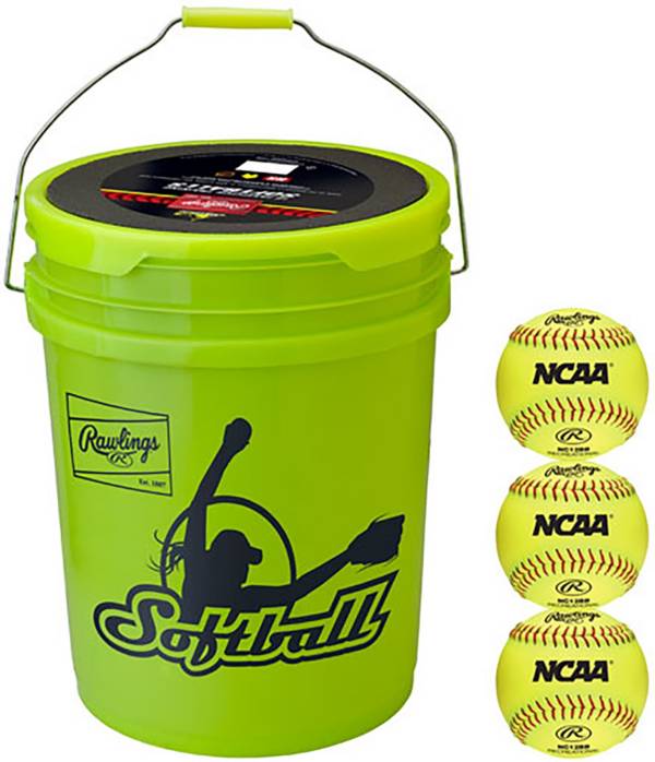 Rawlings 6-Gallon Bucket of 12" Practice Fastpitch Softballs – 12 Pack product image