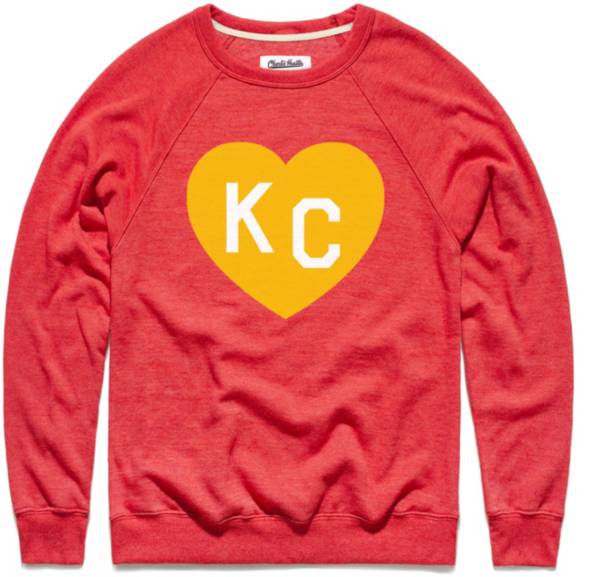 Charlie Hustle KC Gold Heart Red Crew Neck Sweatshirt