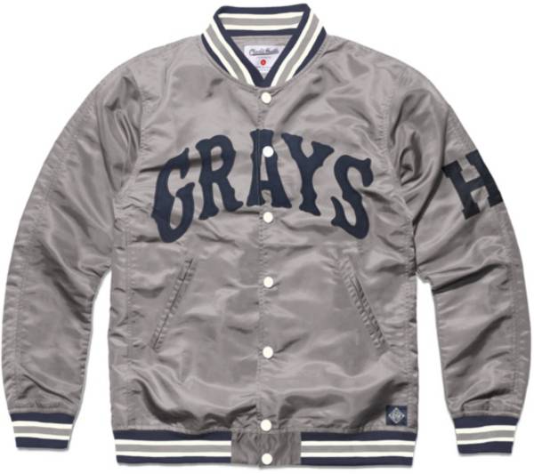 Charlie Hustle Homestead Grays Grey Full-Zip Varsity Jacket