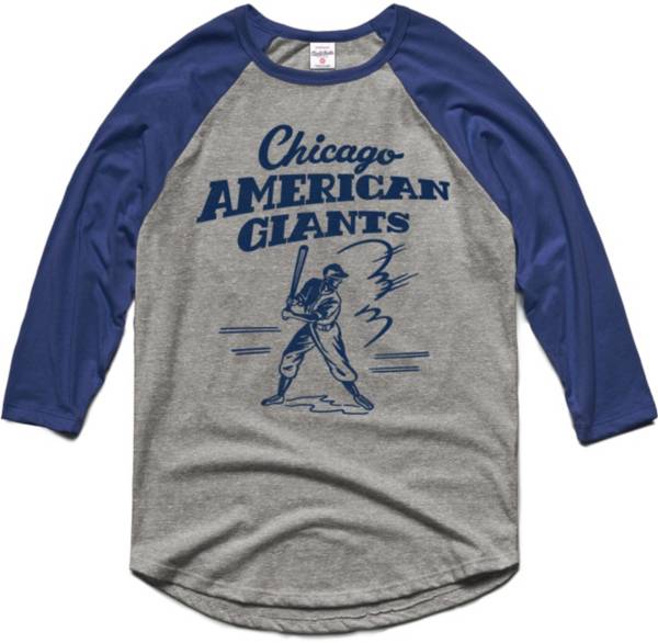 Charlie Hustle Chicago American Giants Grey Museum Raglan ¾ Sleeve T-Shirt