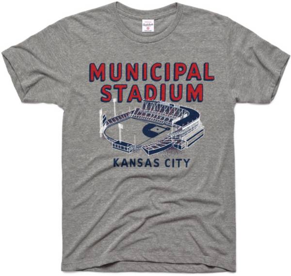 Charlie Hustle Kansas City Monarchs Grey Municipal Stadium Museum T-Shirt