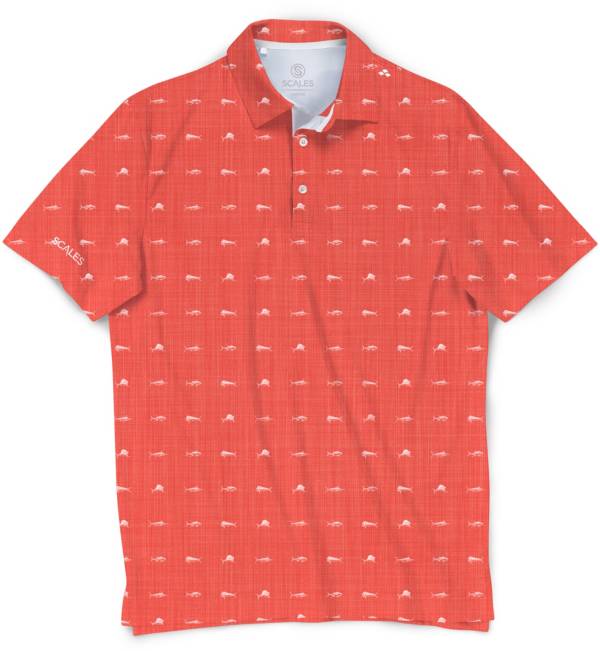 SCALES Men's Clean Fish Golf Polo