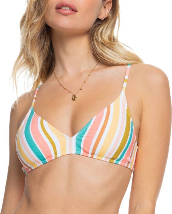 Roxy Women's Printed Beach Classics Athletic Triangle Bikini Top