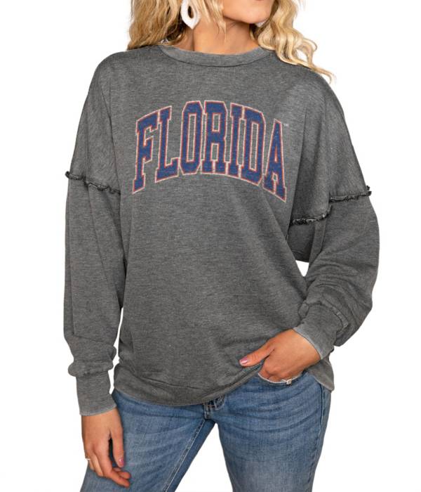Gameday Couture Florida Gators Grey Acid Wash Crew Pullover Sweatshirt
