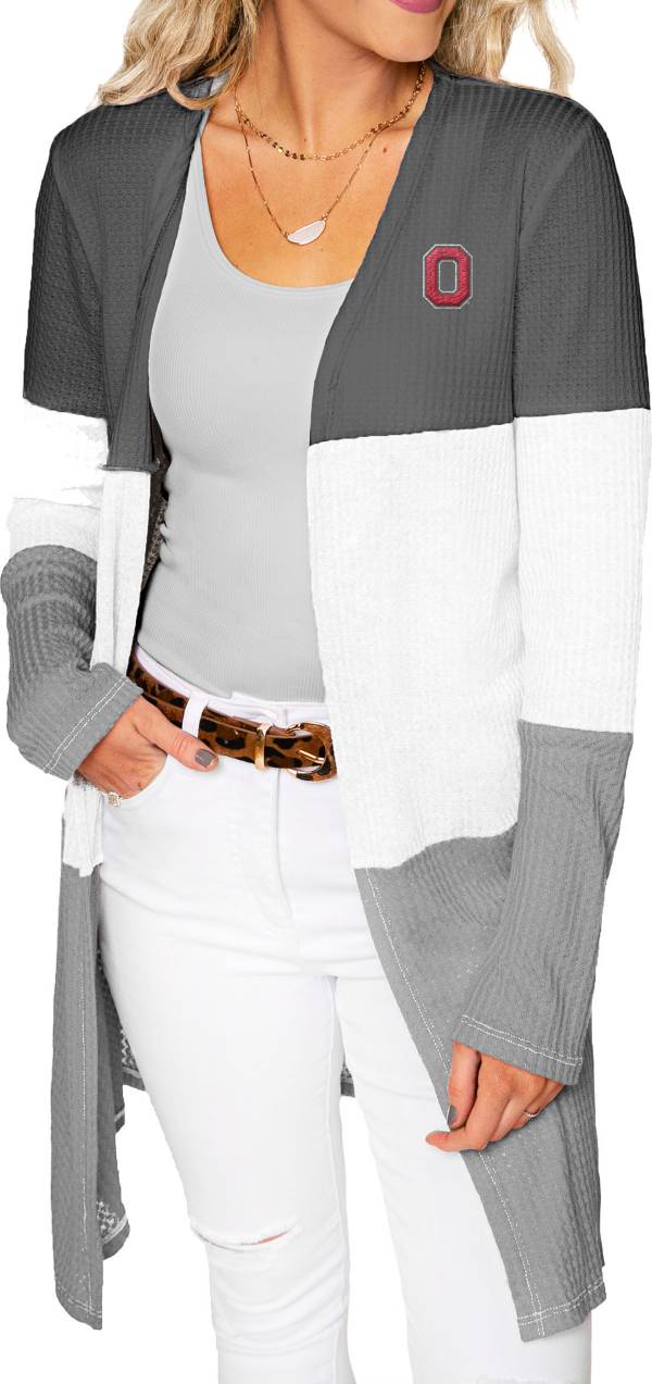 Gameday Couture Ohio State Buckeyes Grey Colorblock Cardigan