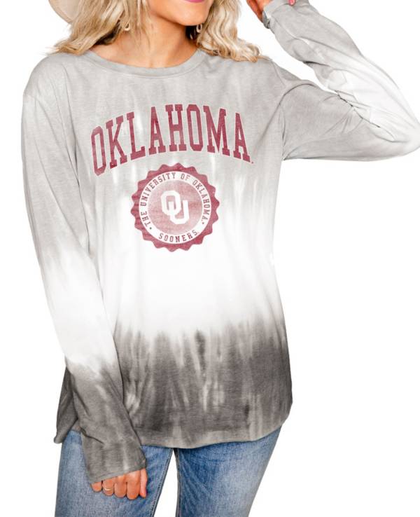 Gameday Couture Oklahoma Sooners White Dip Dye Long Sleeve T-Shirt