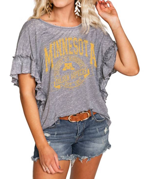 Gameday Couture Minnesota Golden Gophers Grey Ruffle T-Shirt product image