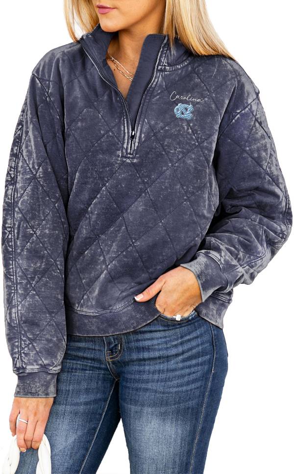 Gameday Couture North Carolina Tar Heels Navy Acid Wash Quilted Quarter-Zip Pullover Sweatshirt product image