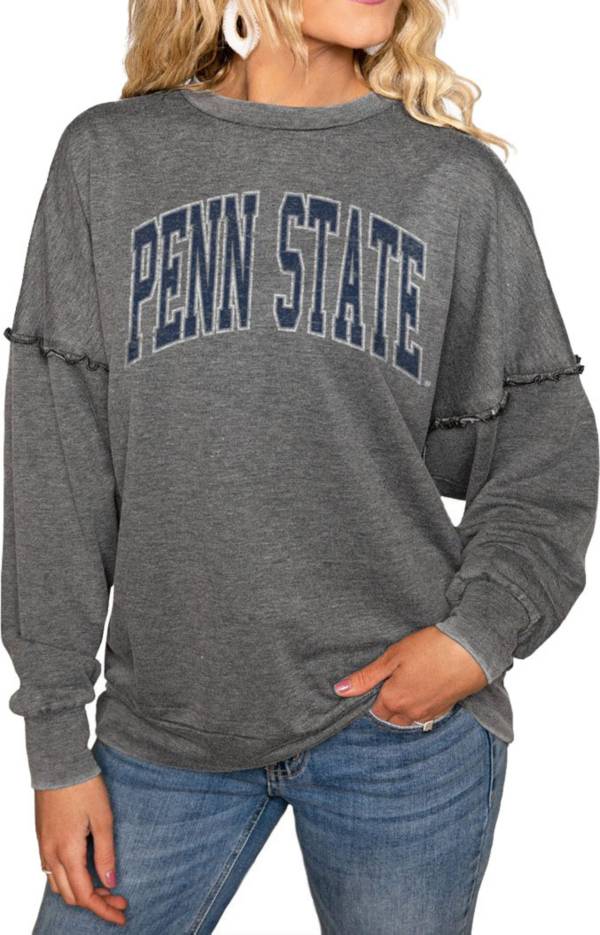 Gameday Couture Penn State Nittany Lions Grey Acid Wash Crew Pullover Sweatshirt product image