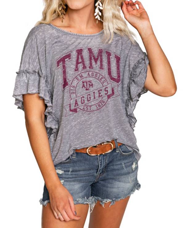 Gameday Couture Texas A&M Aggies Grey Ruffle T-Shirt