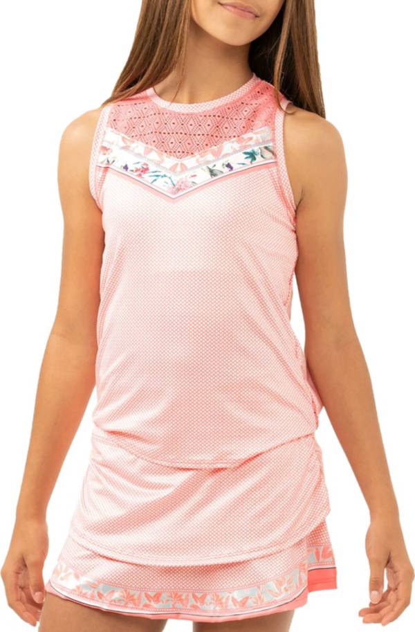 Lucky In Love Girls' Blush Net Tie Back Tank Top product image