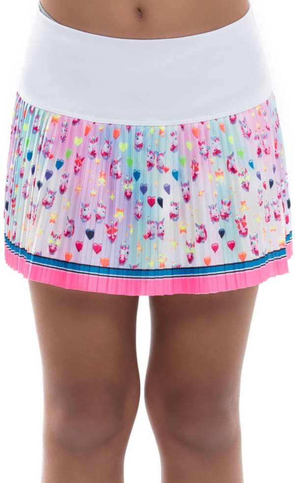 Lucky In Love Girls' Animoji Love Pleated Tennis Skirt