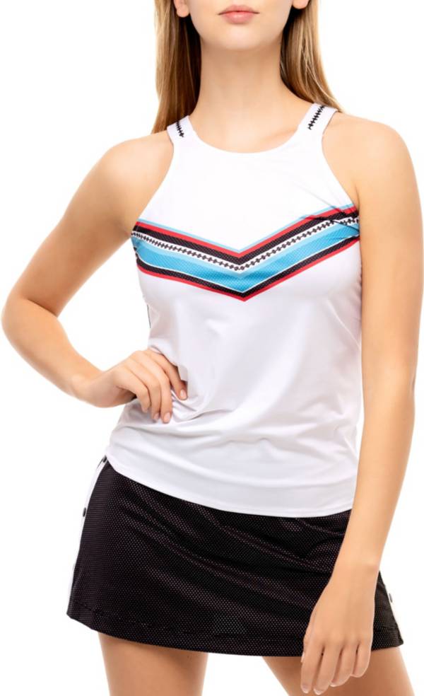 Lucky In Love Women's Color Block Tie Back Tank Top